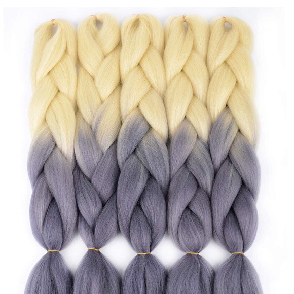 5 packs of Blonde grey  ombré braiding hair *NWT* main image 7